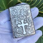 ZippoSterlingSilverArabesqueCross