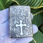 ZippoSterlingSilverArabesqueCross_18