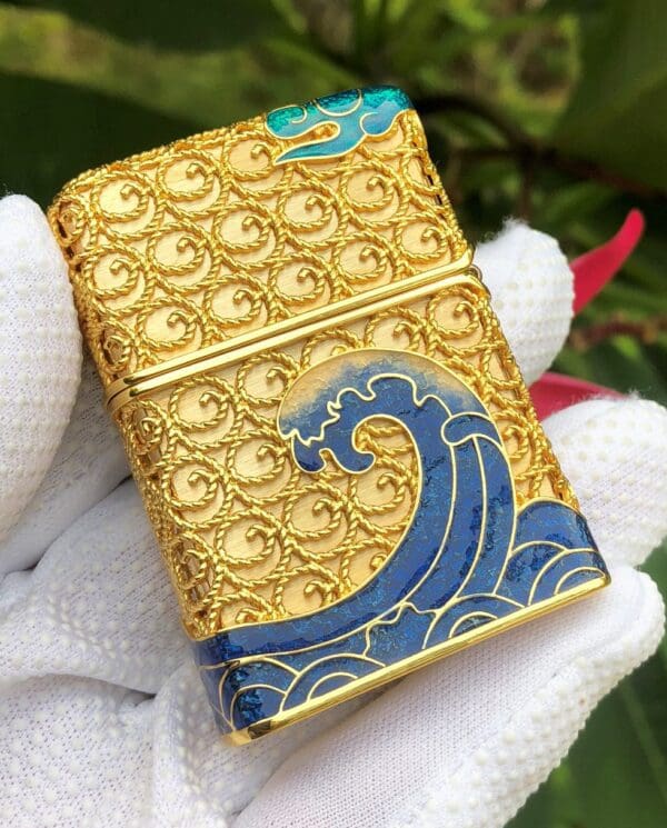 ZippoPlatedGoldenJacketJapaneseCrane_14